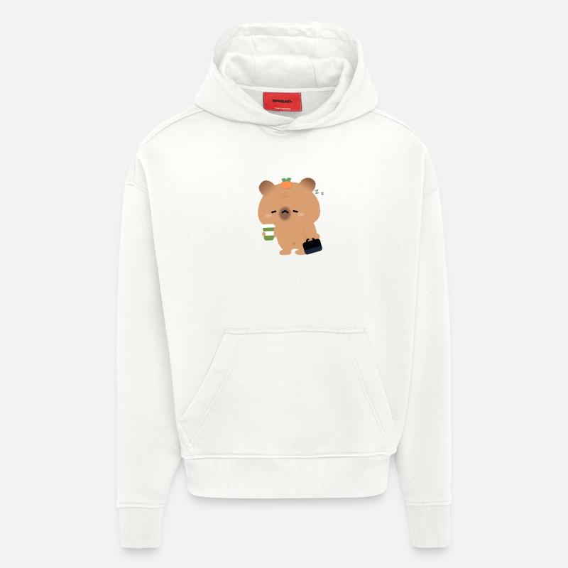 Müde Capybara mit Kaffee - Hoodie- made by SPREAD  - OFF WHITE