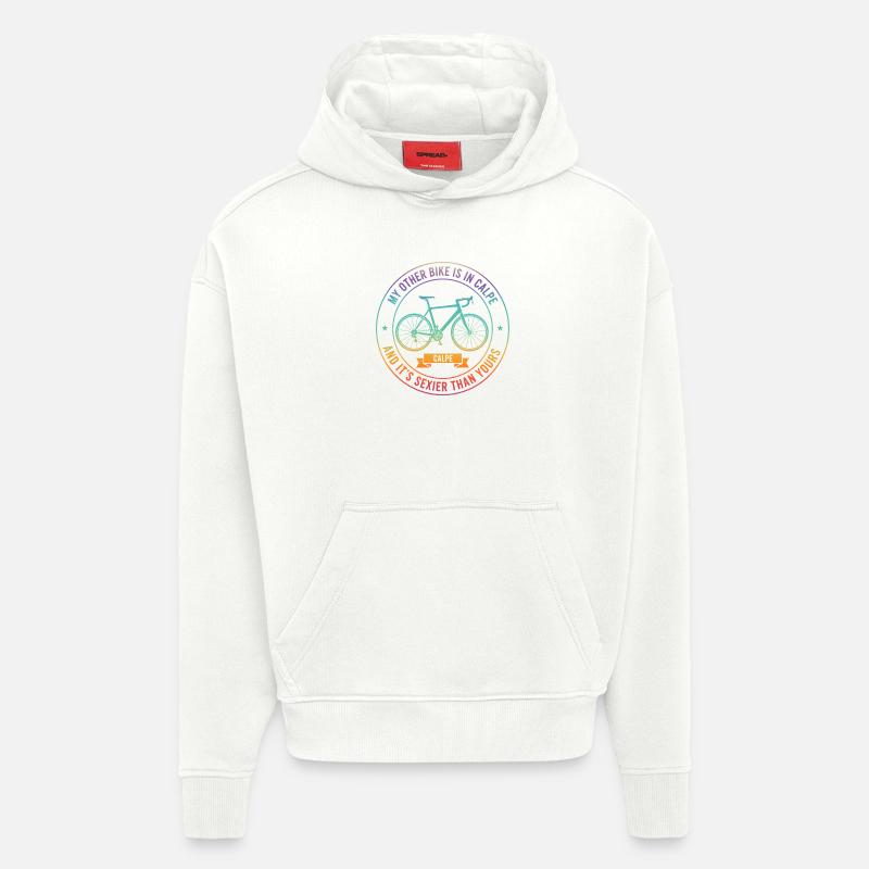 Tee de la rivalité vélo Calpe - Sweat à capuche bio épais oversize fabriqué en UE - OFF WHITE