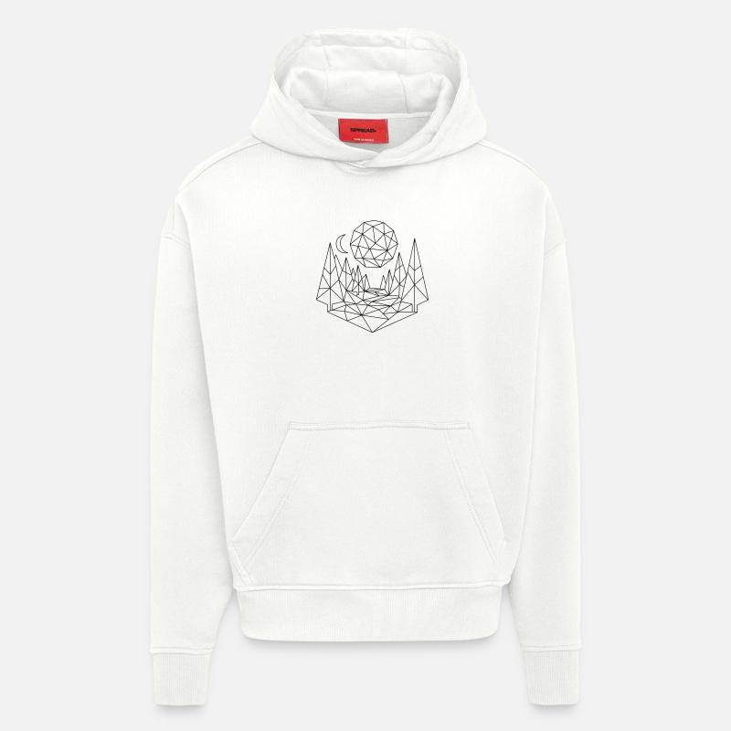 Polygone du paysage - Sweat à capuche bio épais oversize fabriqué en UE - OFF WHITE