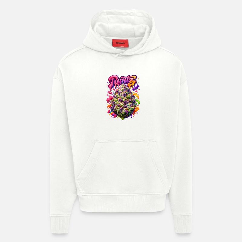 Runtz Candy Graffiti Art Print - Sweat à capuche bio épais oversize fabriqué en UE - OFF WHITE