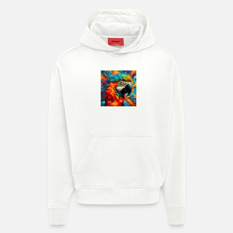 perroquet - Sweat à capuche bio épais oversize fabriqué en UE - OFF WHITE