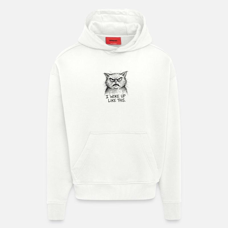 Wütige Katzen-Scribble - Hoodie- made by SPREAD  - OFF WHITE