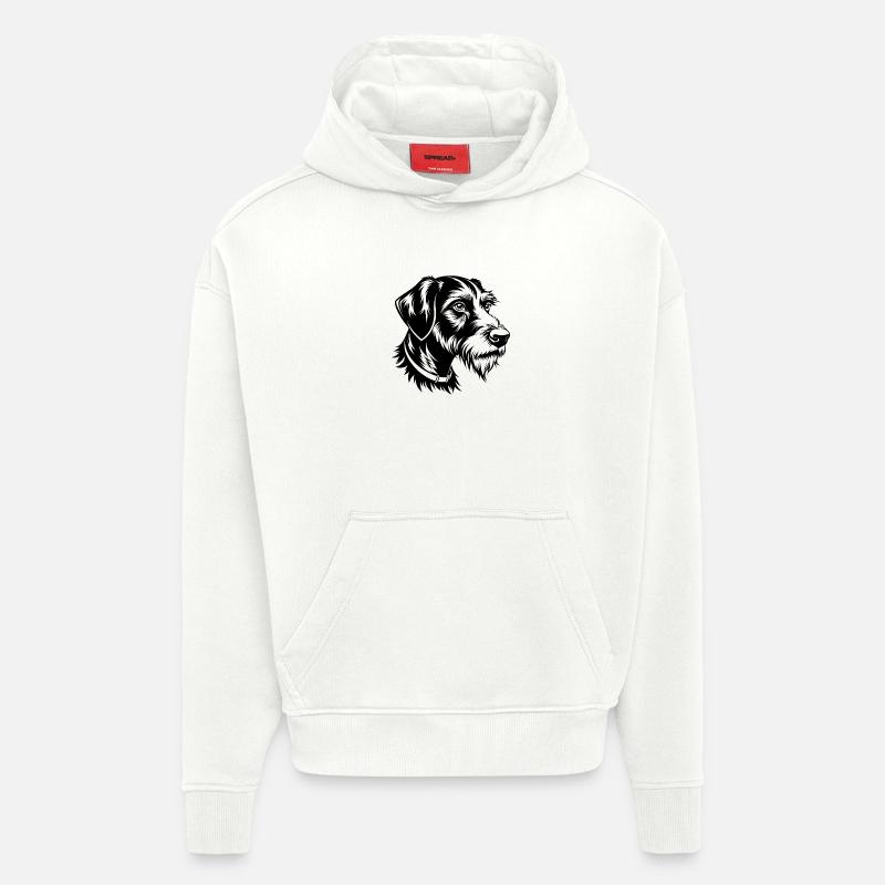 German Wirehaired Pointer - Hoodie- made by SPREAD  - OFF WHITE
