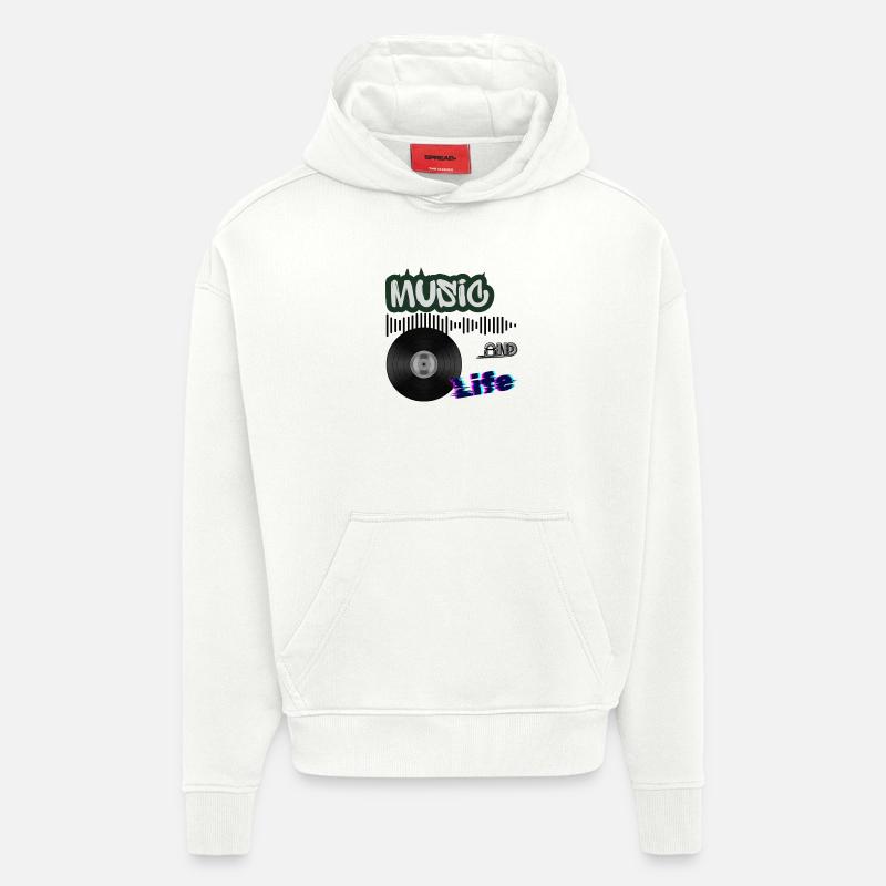 vinyle - Sweat à capuche bio épais oversize fabriqué en UE - OFF WHITE