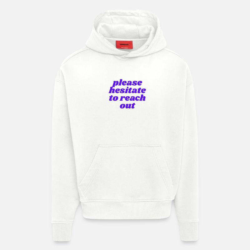Merci d’hésiter à me contacter - Sweat à capuche bio épais oversize fabriqué en UE - OFF WHITE