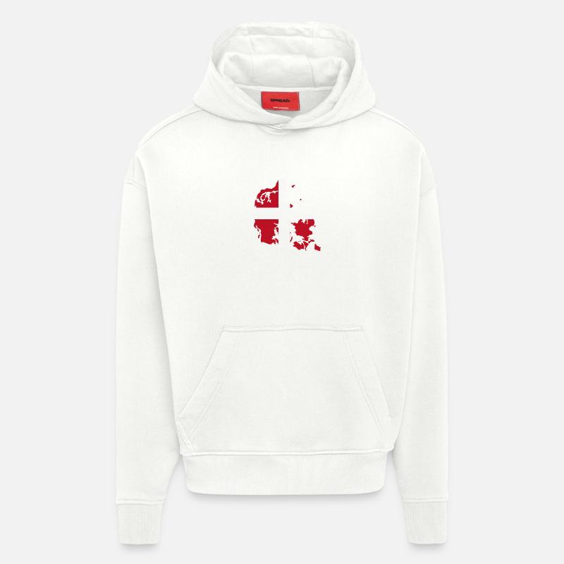 Denmark Flag Map - Hoodie- made by SPREAD  - OFF WHITE