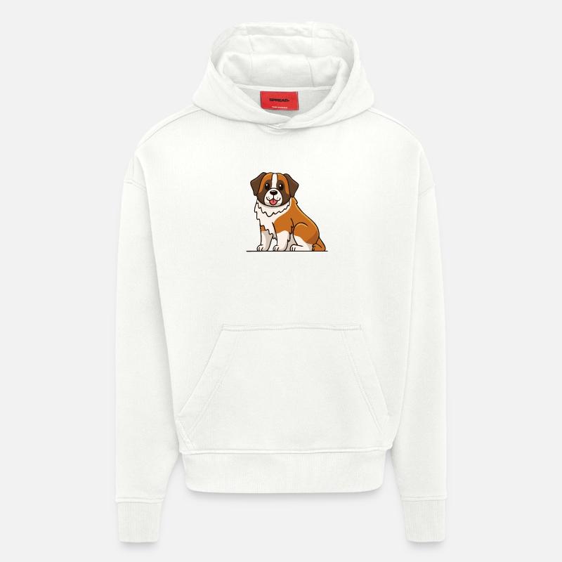 Saint-Bernard (bande dessinée) - Sweat à capuche bio épais oversize fabriqué en UE - OFF WHITE