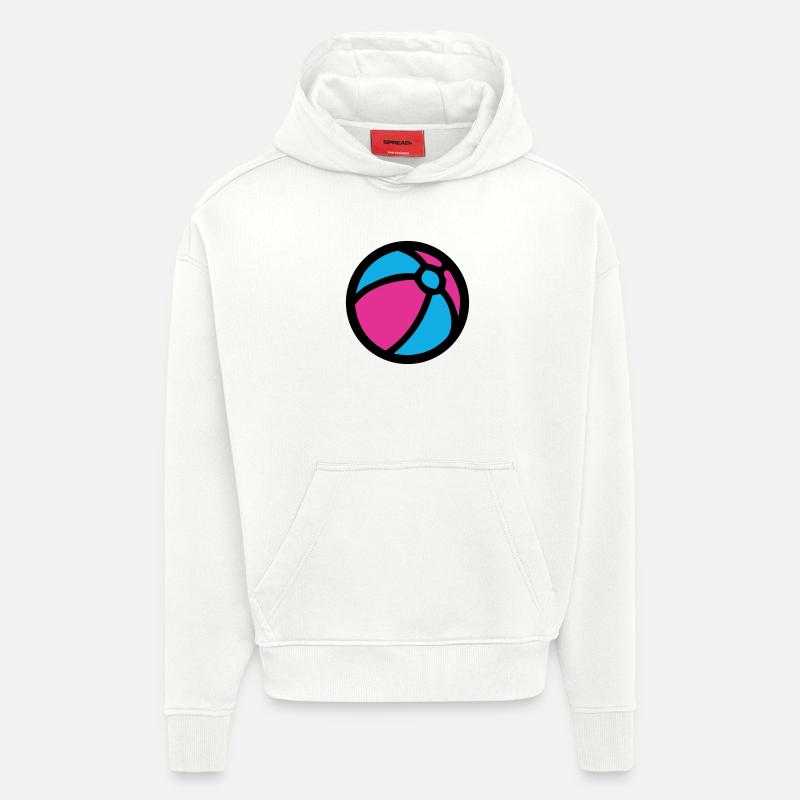 Icône d’été de plage de water-polo - Sweat à capuche bio épais oversize fabriqué en UE - OFF WHITE
