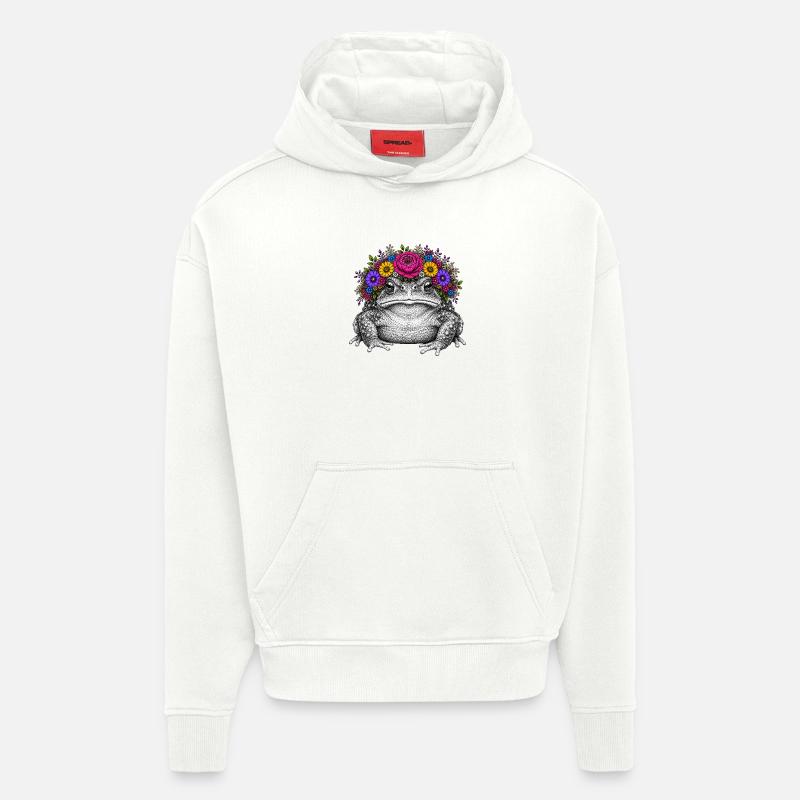 Toad with flower crown - Hoodie- made by SPREAD - OFF WHITE
