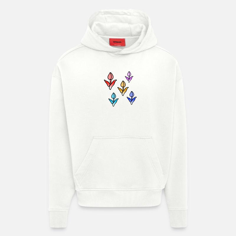 Fleur - Sweat à capuche bio épais oversize fabriqué en UE - OFF WHITE