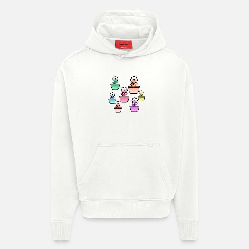 Fleur - Sweat à capuche bio épais oversize fabriqué en UE - OFF WHITE