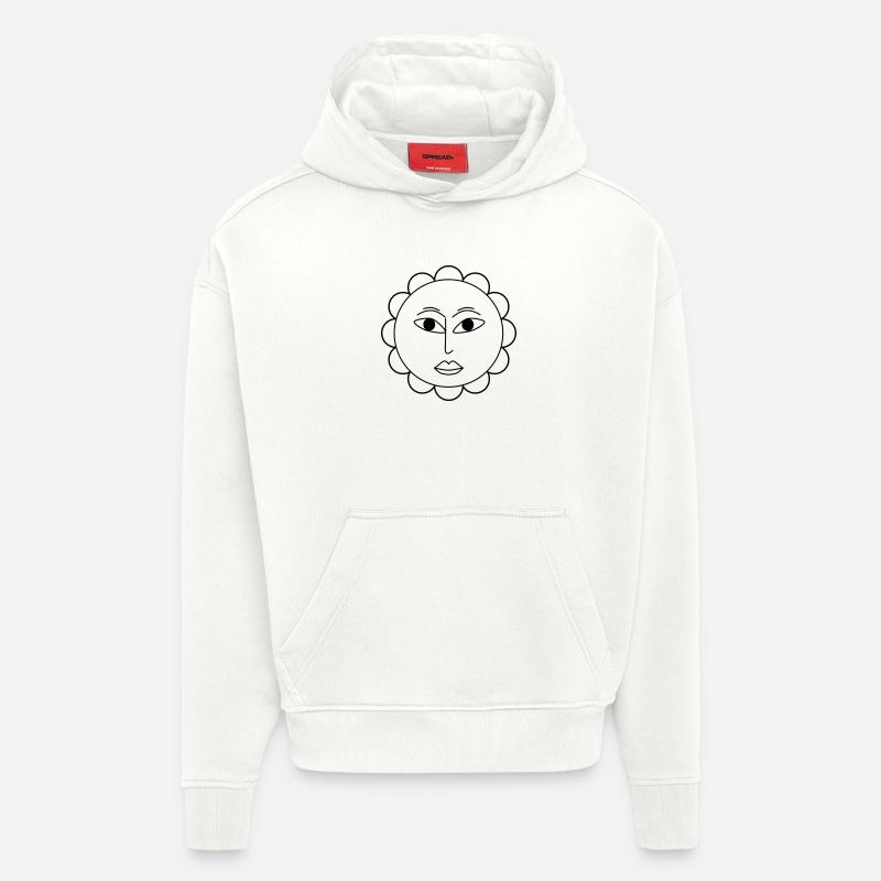 Fleur simple - Sweat à capuche bio épais oversize fabriqué en UE - OFF WHITE
