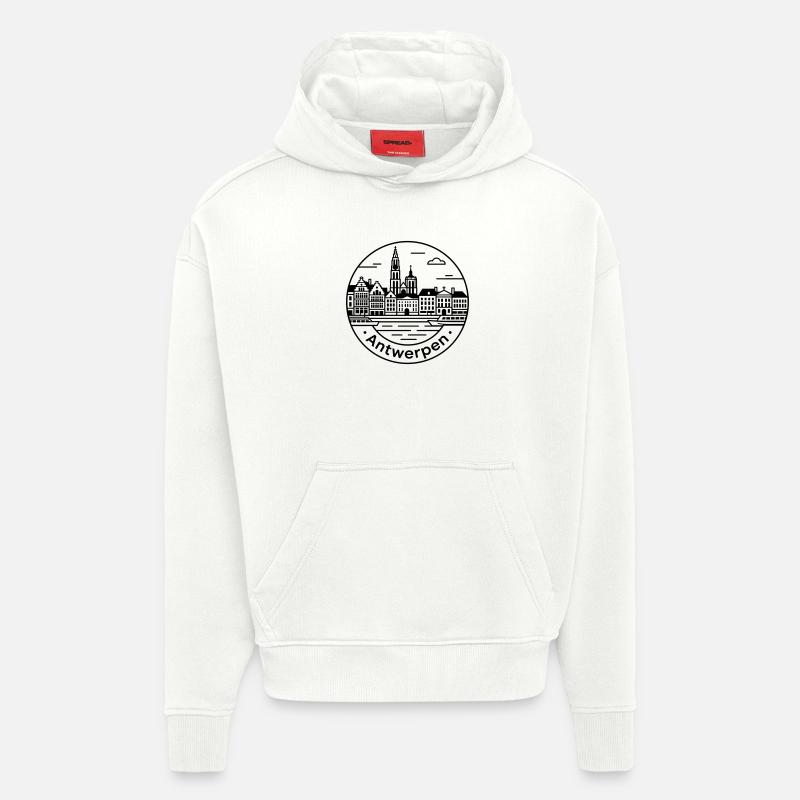 Anvers - Sweat à capuche bio épais oversize fabriqué en UE - OFF WHITE