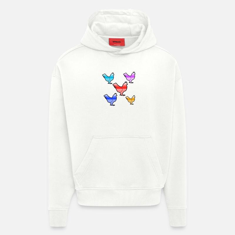 Poulets - Sweat à capuche bio épais oversize fabriqué en UE - OFF WHITE