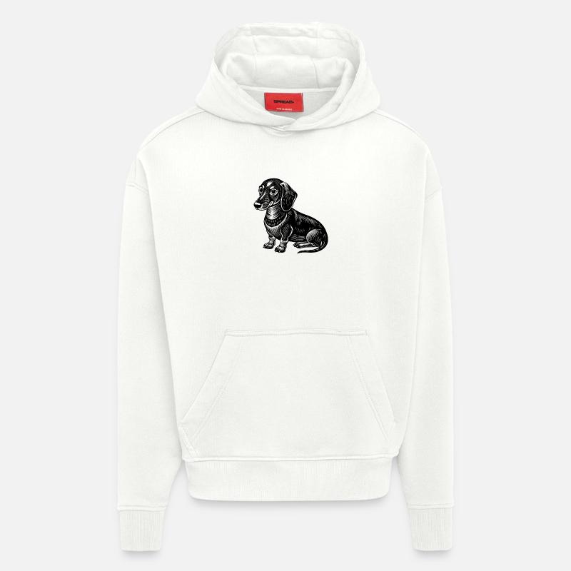 Dackel sitzt - Hoodie- made by SPREAD  - OFF WHITE