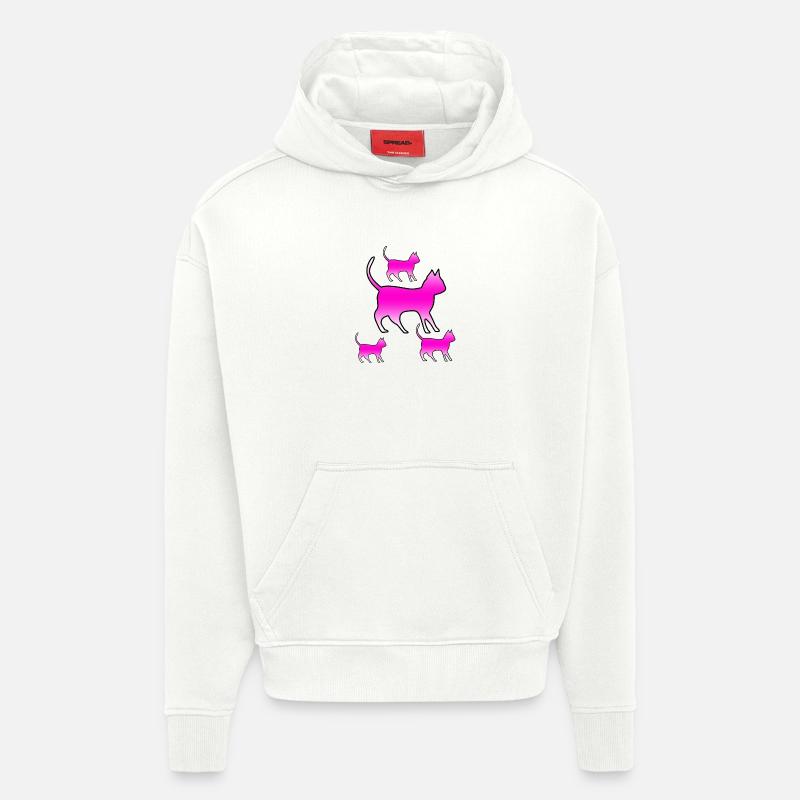 félin - Sweat à capuche bio épais oversize fabriqué en UE - OFF WHITE