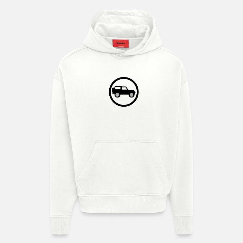 Voiture - Sweat à capuche bio épais oversize fabriqué en UE - OFF WHITE