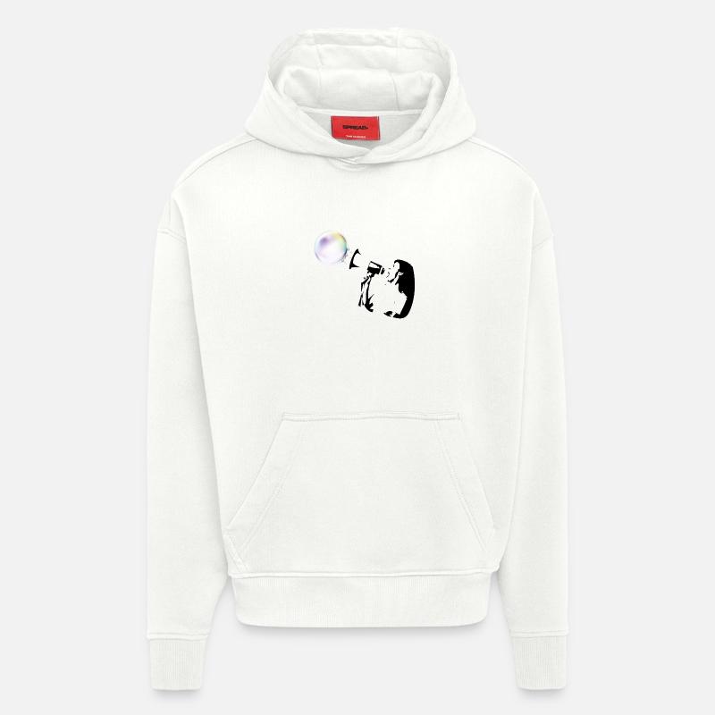 Bubble shot - Sweat à capuche bio épais oversize fabriqué en UE - OFF WHITE