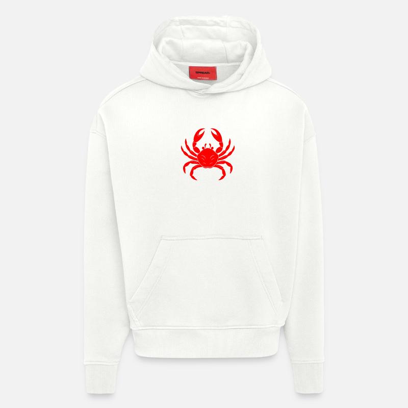 Crabe - Sweat à capuche bio épais oversize fabriqué en UE - OFF WHITE