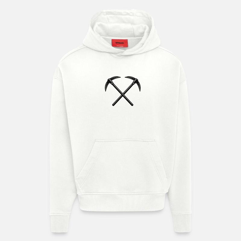 Pioches croisées - Sweat à capuche bio épais oversize fabriqué en UE - OFF WHITE