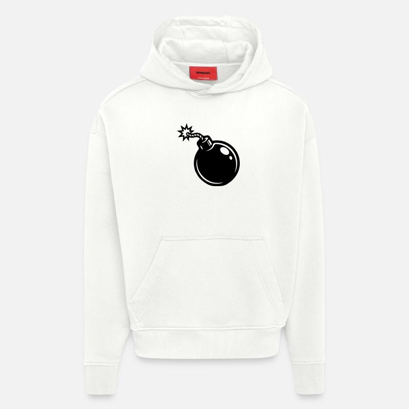 Icône de la bombe - Sweat à capuche bio épais oversize fabriqué en UE - OFF WHITE