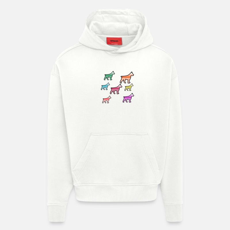 canine - Sweat à capuche bio épais oversize fabriqué en UE - OFF WHITE