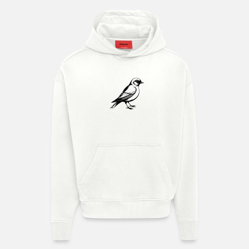 Merlebleu de l’Est - Sweat à capuche bio épais oversize fabriqué en UE - OFF WHITE