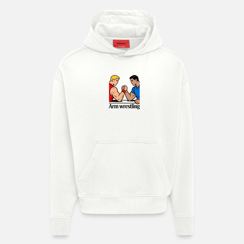Bras de fer - Sweat à capuche bio épais oversize fabriqué en UE - OFF WHITE