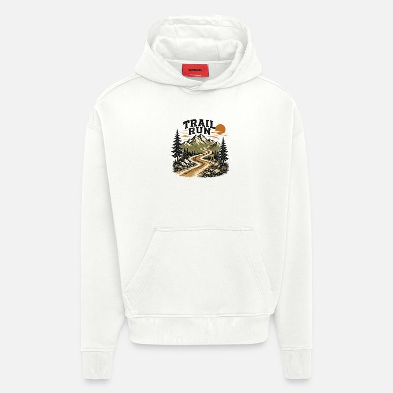course sur sentier - Sweat à capuche bio épais oversize fabriqué en UE - OFF WHITE