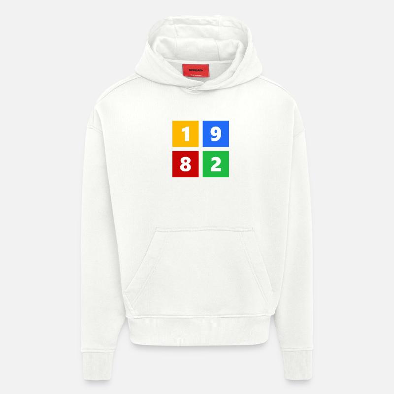 1982 - Sweat à capuche bio épais oversize fabriqué en UE - OFF WHITE