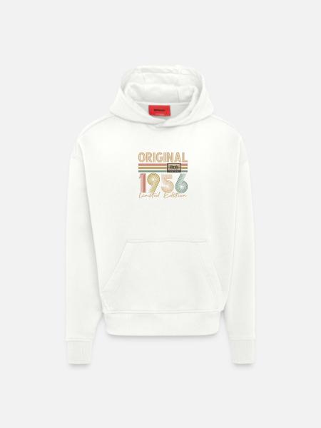 70e anniversaire, 70 ans - Sweat à capuche bio épais oversize fabriqué en UE - OFF WHITE