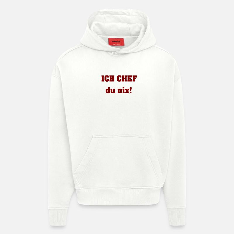 Je chef du néant - Sweat à capuche bio épais oversize fabriqué en UE - OFF WHITE