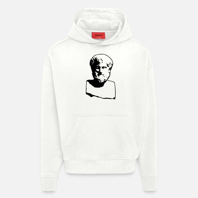 Aristote - Sweat à capuche bio épais oversize fabriqué en UE - OFF WHITE