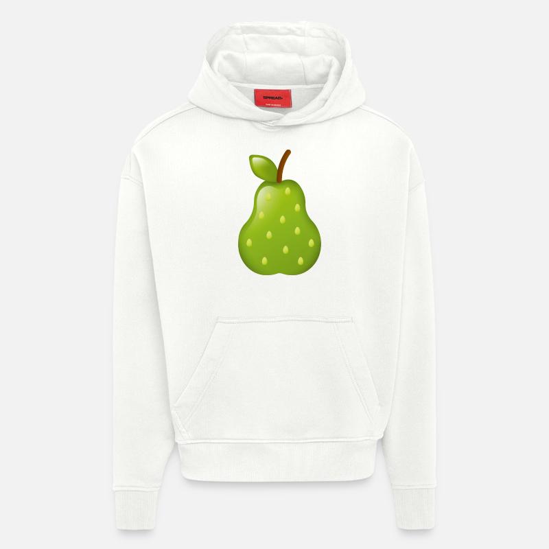 Smiley Pear - Sweat à capuche bio épais oversize fabriqué en UE - OFF WHITE