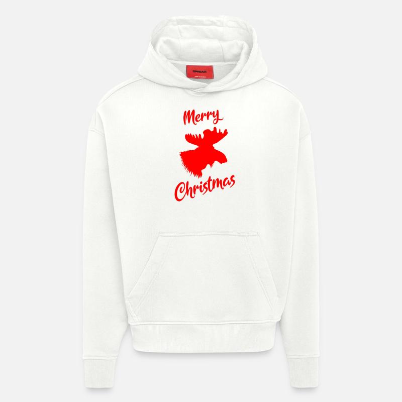 Noël de l’orignal - Sweat à capuche bio épais oversize fabriqué en UE - OFF WHITE