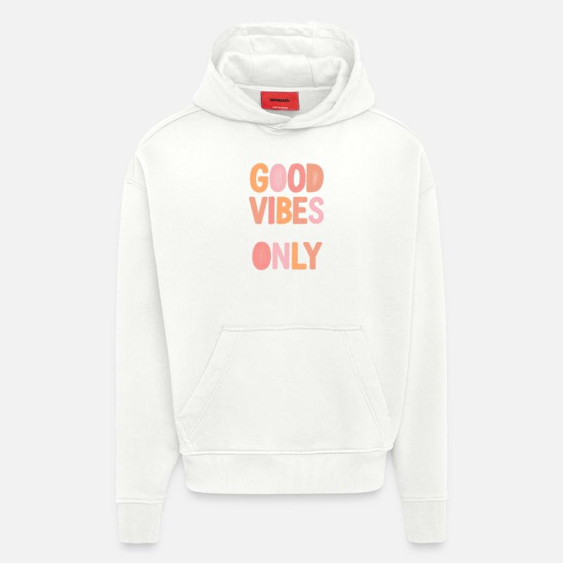 Art de déclaration pastel - Sweat à capuche bio épais oversize fabriqué en UE - OFF WHITE