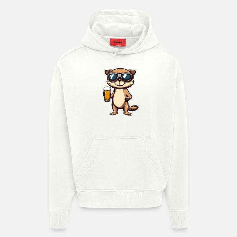 Erdmännchen Apres Ski Bier Comic - Hoodie- made by SPREAD  - OFF WHITE