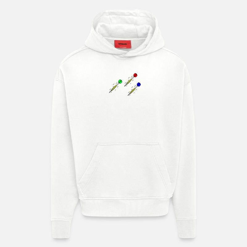 3 fléchettes - Sweat à capuche bio épais oversize fabriqué en UE - OFF WHITE