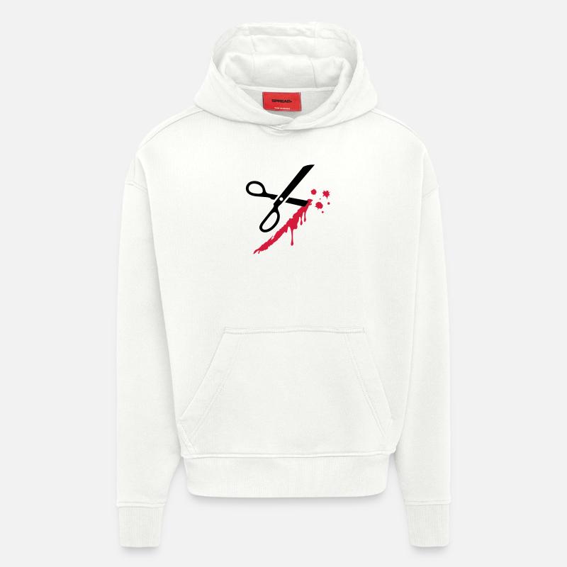 ciseaux - Sweat à capuche bio épais oversize fabriqué en UE - OFF WHITE