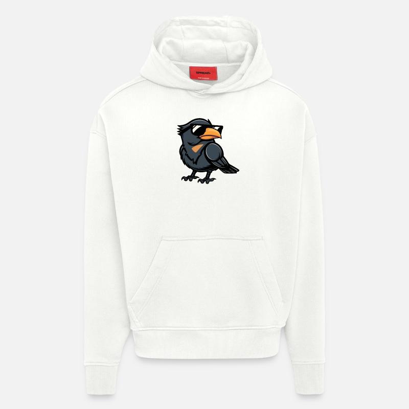 Rabe Krähe Comic Cool - Hoodie- made by SPREAD - OFF WHITE