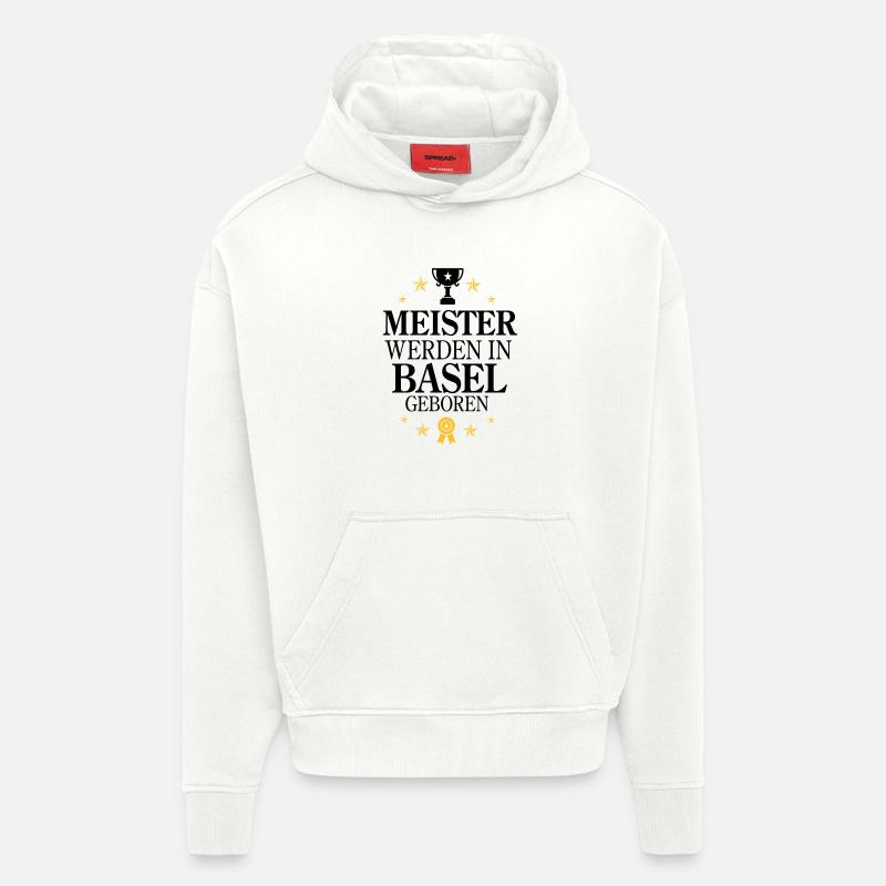 Maîtres de Bâle - Sweat à capuche bio épais oversize fabriqué en UE - OFF WHITE