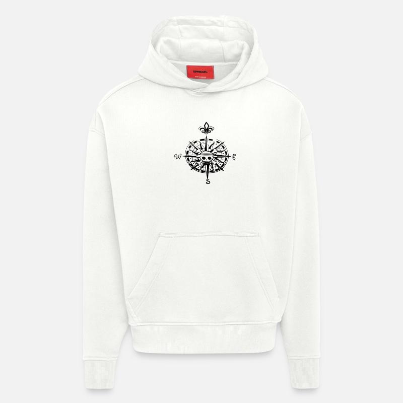 op compas Kompass - Hoodie- made by SPREAD  - OFF WHITE