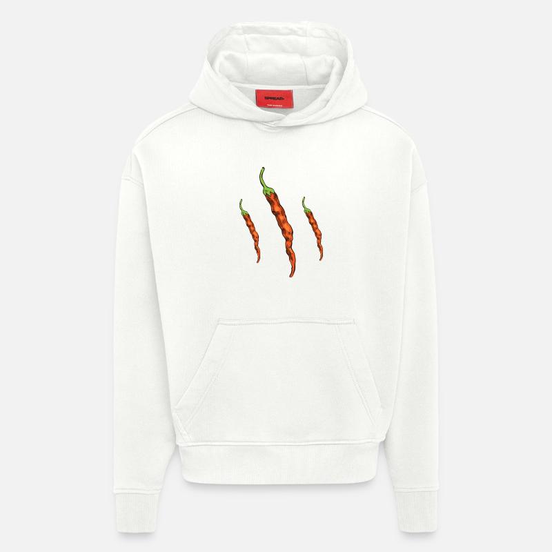 Piments - Sweat à capuche bio épais oversize fabriqué en UE - OFF WHITE