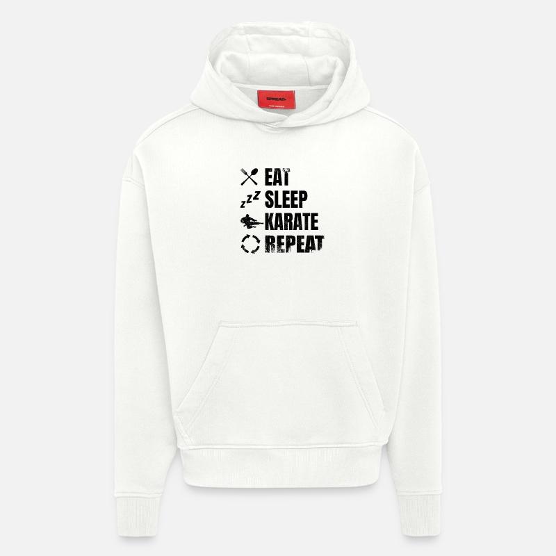 Routine de karatéka - Sweat à capuche bio épais oversize fabriqué en UE - OFF WHITE