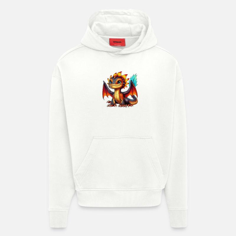 Dragon - Sweat à capuche bio épais oversize fabriqué en UE - OFF WHITE