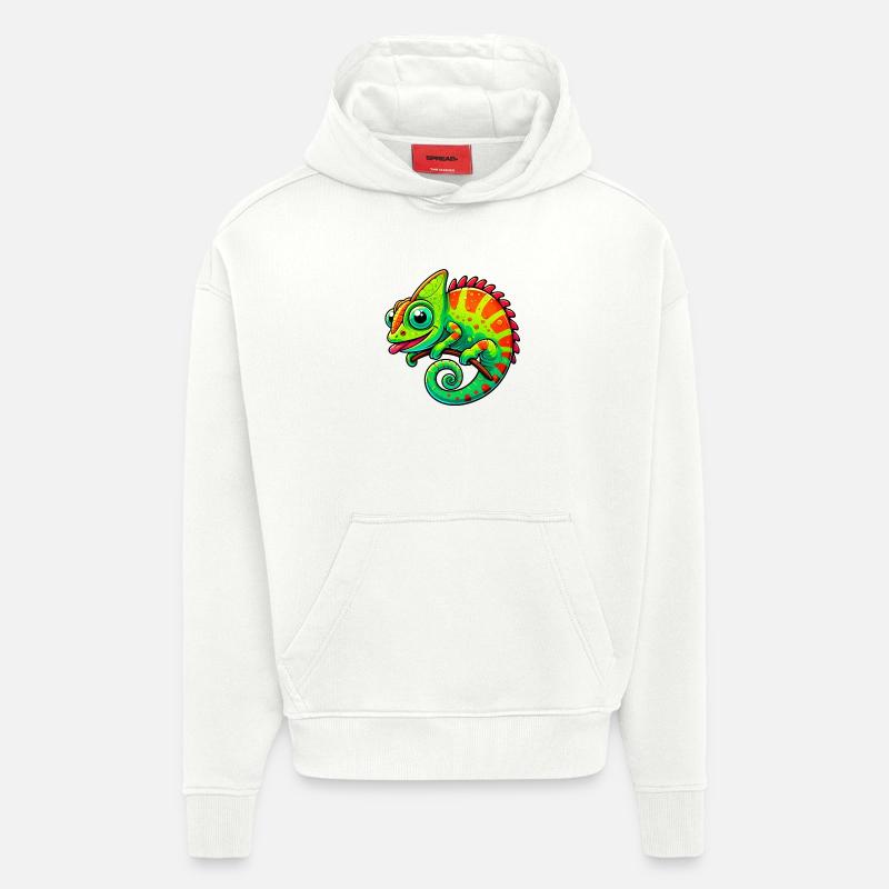 Caméléon - Sweat à capuche bio épais oversize fabriqué en UE - OFF WHITE