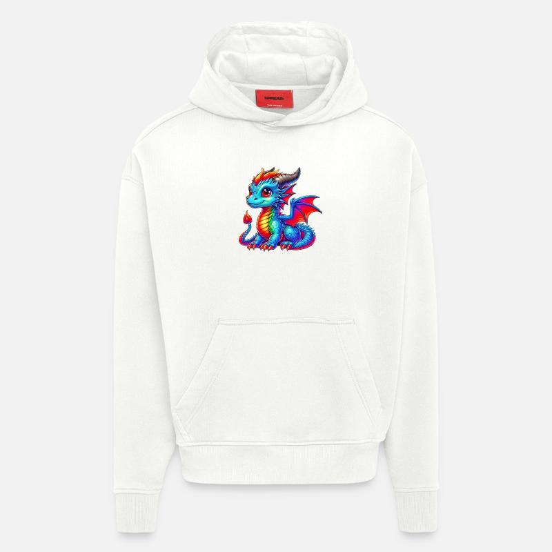 Dragon - Sweat à capuche bio épais oversize fabriqué en UE - OFF WHITE