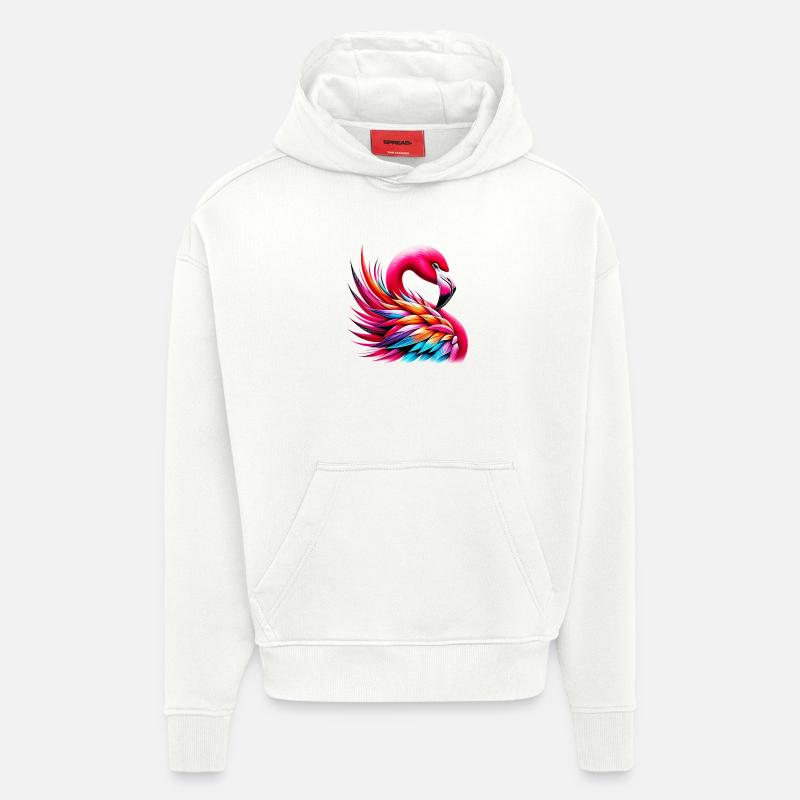 Flamant - Sweat à capuche bio épais oversize fabriqué en UE - OFF WHITE