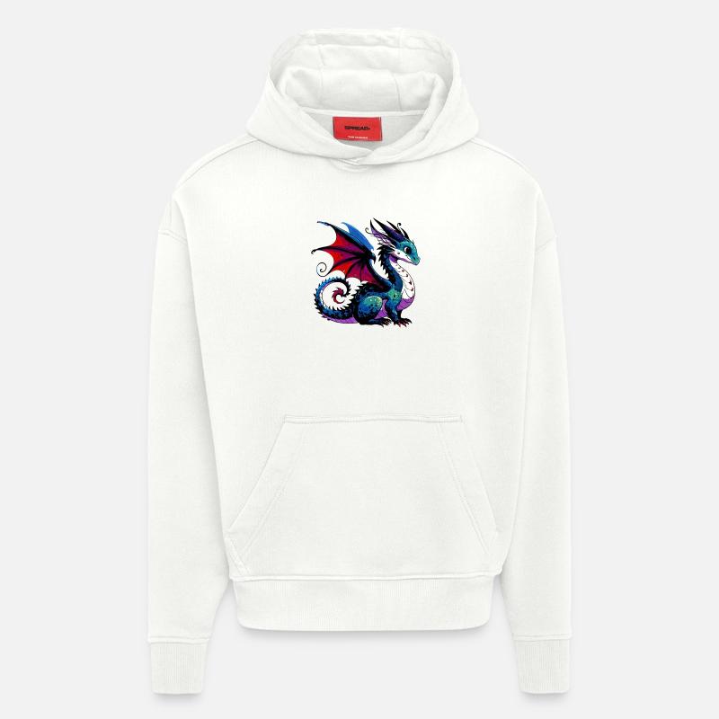 Dragon - Sweat à capuche bio épais oversize fabriqué en UE - OFF WHITE