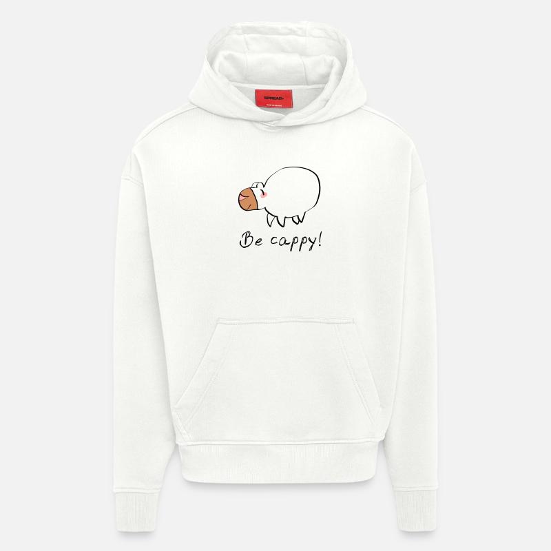 Ne vous inquiétez pas, soyez cappy - Sweat à capuche bio épais oversize fabriqué en UE - OFF WHITE